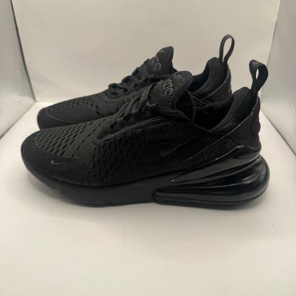 Nike Air Max 270 Triple Black Women’s 6.5 Running Sneakers - Picture 4 of 10